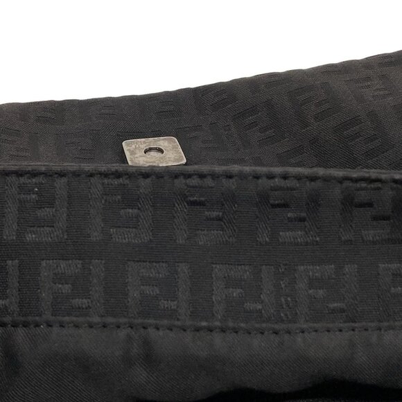 Auth FENDI Mamma bucket / Zucchino pattern 8BR001 Black Jacquard Leather - Picture 14 of 16